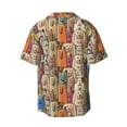 thumbnail image 2 of Xecao offers the Funny Dogs Family for Men's Casual Short-sleeved Shirt, a button-up collared shirt with a pocket, perfect for beach vacations and yacht travel in the Large size., 2 of 7