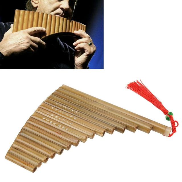 Panpipes Flute,Portable 15 Pipes G Key Chinese Traditional Musical Instrument Woodwind Instrument For Beginners