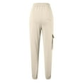 thumbnail image 4 of Summer Pants for Women Cargo Sweatpants Casual Baggy High Waisted Joggers Pants Wide Leg Streetwear With Pockets plus Size Athletic Comfy Pant with Pocket Slim Athletic Warm Yoga for Women White XL, 4 of 4