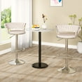thumbnail image 2 of Baxluxe Swivel Bar Stools Set of 2, 2 Pieces 360 Degree Swivel Bar Chairs with Metal Base, Adjustable Counter Height Velvet Barstool Dining Chairs, High Stool Pub Chairs for Kitchen Island, Beige, 2 of 7