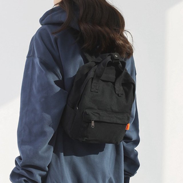 Lona Casual Mochila Bandolera Estudiante Mochila Campus Negro