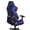 Cyberpunk Pattern Black Violet Blue, variant on SEANATIVE Gamer Chair Covers Stretchable High Back Executive Boss Gaming Computer Desk Chair Covers Universal Slipcover with Arm Rest Cover, Office Armchair Decor, Aztec Camo Zebra Pattern