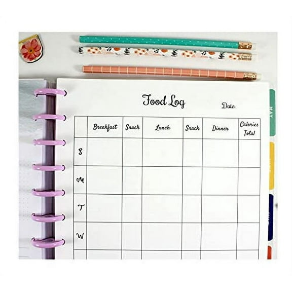 Food Log Inserts for 11 Disc Planners