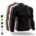 thumbnail image 5 of Mens Compression Under Base Layer Top Long Sleeve Tights Sports Running T-shirts Black M, 5 of 9