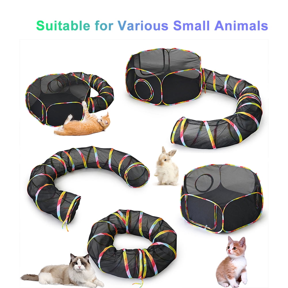 Enclosure,With Portable Playpen Animals Indoor Outdoors Playpen Tunnel Playpen Playpen Outdoors Cat