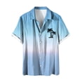 thumbnail image 1 of VBARHMQRT Yellow Long Sleeve Shirt Men Short Sleeved Fashionable Color Gradient Printed Coconut Tree Pattern Men Seaside Beach Shirt Sky Blue, 1 of 5