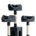 thumbnail image 5 of 53 Inches Cat Tree Towel, Cat Play Furniture with Sisal Covered Scratching Posts, Playhouse with Perches, Platforms, and Basket for Kitten to Climb, Play&Chase, 5 of 9