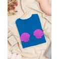 thumbnail image 3 of Purple Mermaid Shells As A Bra Graphic Women Royal Blue T-Shirt, Female x-Large, 3 of 4