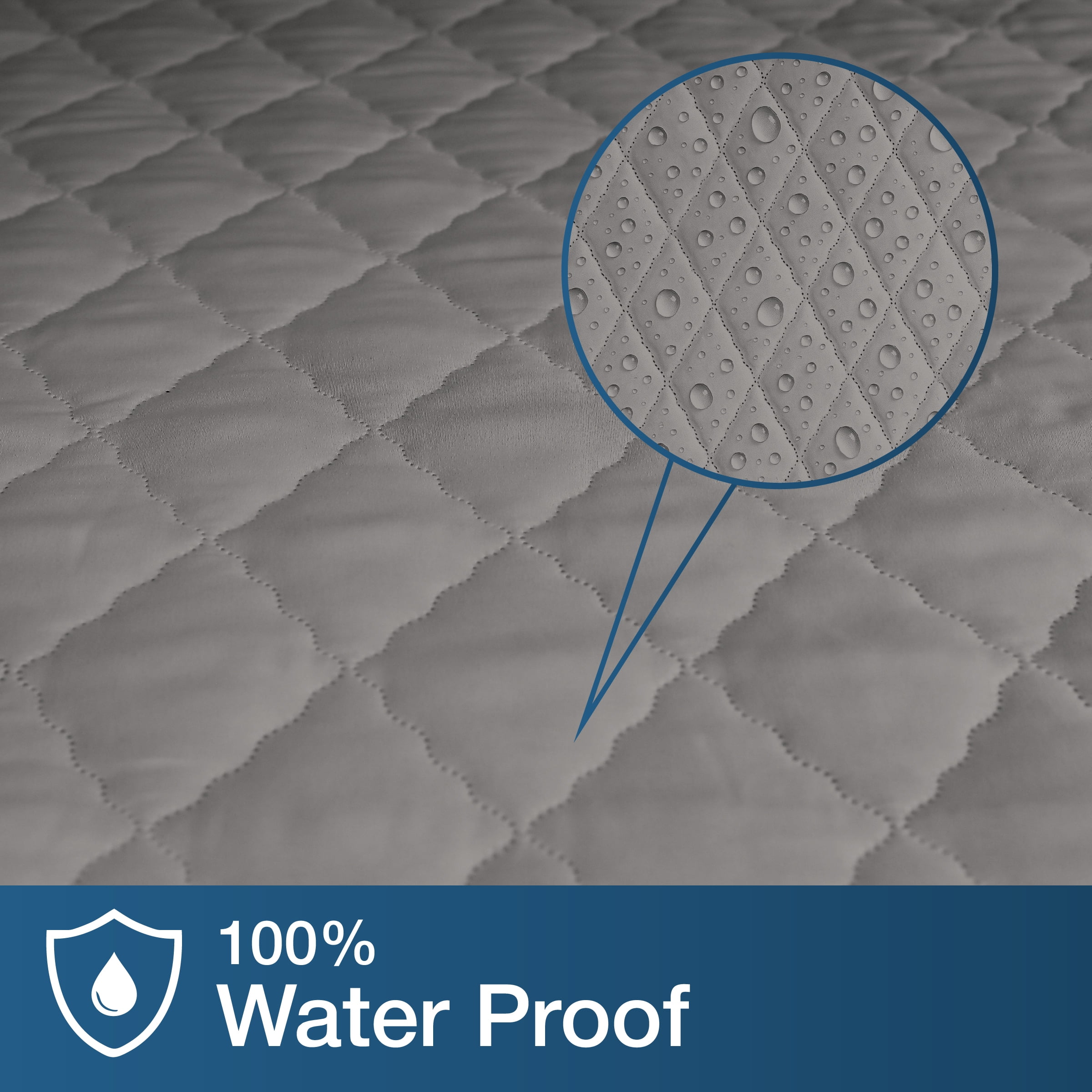 Beddora Waterproof Mattress Protector with Quilted Top – King – Soft & Breathable – Light Grey