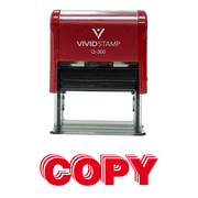 Vivid Stamp Copy Self Inking Rubber Stamp (Red Ink) - Copy Stacked Design - Large