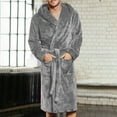thumbnail image 2 of Xudanell Mens Soft Robe Plush Fluffy Fleece Bathrobe for Men Long Sherpa Spa Robe with Shawl Collar Bathrobe Sleepwear for S-3XL, 2 of 4