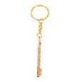 thumbnail image 2 of Golden Flute Keychain, Mini Instrument Keychain Brass Fade  Cute Beautiful 3D Design  For Wallets, 2 of 8