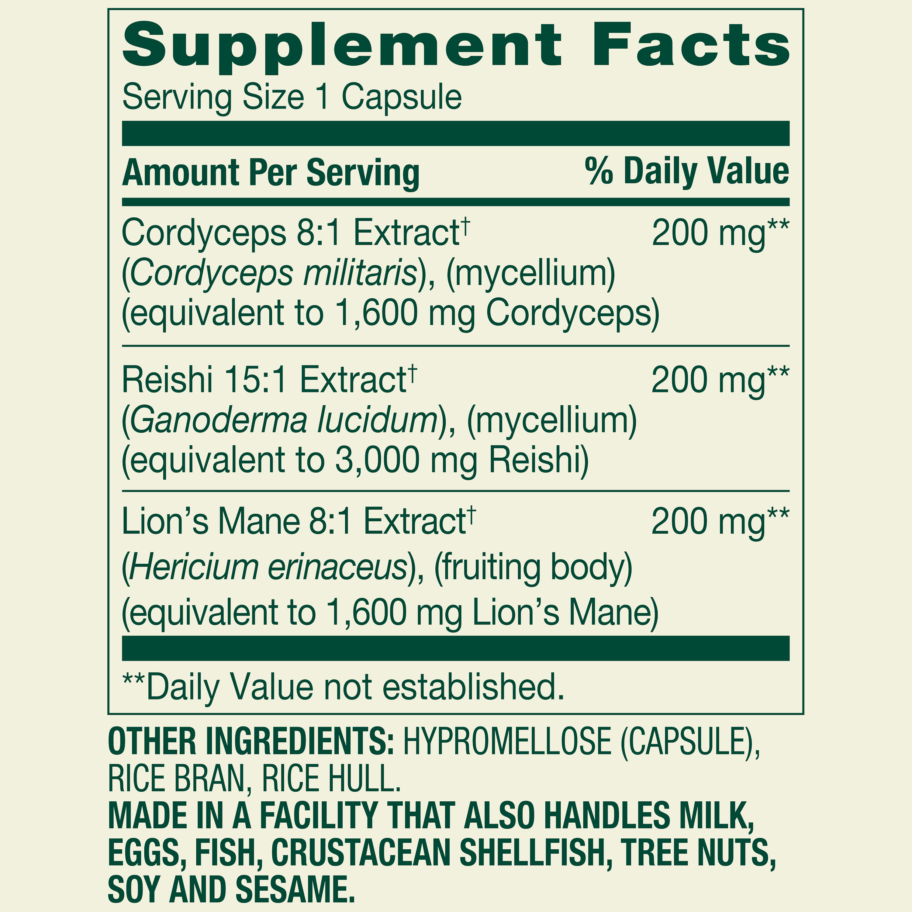 Complejo de Hongos en Cápsulas Vegetarianas para la Salud del Corazón, 6,200 mg, 30 unidades 2