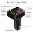 thumbnail image 3 of LeadingStar USB Car Wireless Car Auxiliary Adapter Bluetooth Car Kit with Dual USB Charging Ports FM Radio Transmitter Hands Free Calling, New, 1 Count, 3 of 8