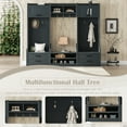 thumbnail image 3 of 4-in-1 Detachable Hall Tree with Storage and 7 Hooks, Multiple Functions Hallway Coat Rack with Storage Drawers and Cabinet, Black Shoe Bench for Entryway Hallway, 3 of 6