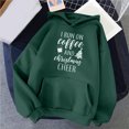 thumbnail image 2 of Gibobby Sudadera con cremallera Sudadera con capucha de manga larga con estampado navideño, informal y cómoda, con cuello Rojoondo y bolsillo para mujer (Verde, XL), 2 of 3