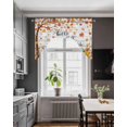 thumbnail image 3 of Fall Pumpkin Swag Valances for Windows, Small Curtains Drapes, Orange White Thanksgiving Maple Leaf Kitchen Window Curtains Over Sink Rod Pocket Window Treatment Valance for Bedroom/Bathroom 56"x36", 3 of 5