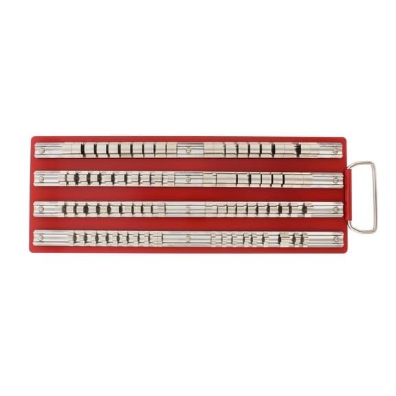 ABN Large SAE Socket Holder Tray Rack Rail 1/4" 3/8” 1/2" Inch 80-Piece Clips