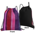 thumbnail image 4 of Leisure Draw String Mouth Backpack 16 X 14 Woven Band Durable Not Easy To Fall Off In Travel Portable Draw String Design Mediumvioletred Stripe_4, 4 of 8