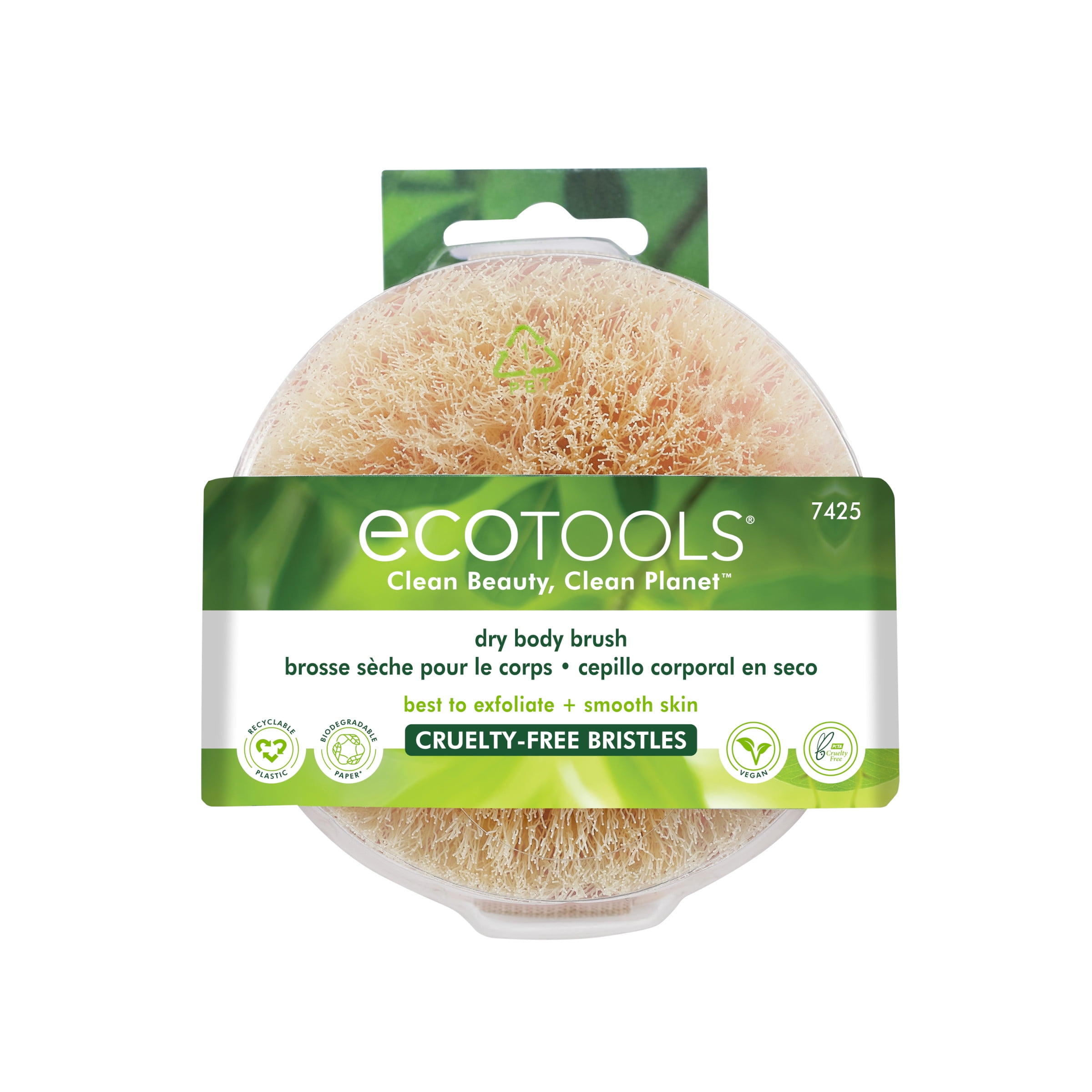 EcoTools Dry Body Brush, for Post Shower & Bath Skincare Routine, Exfoliating, 1 Count