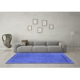 thumbnail image 3 of Ahgly Company Indoor Square Oriental Blue Industrial Area Rugs, 3' Square, 3 of 4