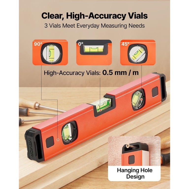 AsterOutdoor 4-Piece Magnetic Torpedo Level Set, 4"-40" photo 3