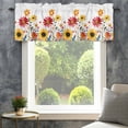 thumbnail image 4 of Spring Flower Floral Valances for Windows Red Yellow Daisy Rustic Plant Botanical Rod Pocket Curtain Valance Window Treatment Short Curtains for Kitchen Living Room, 60"x18", 4 of 9