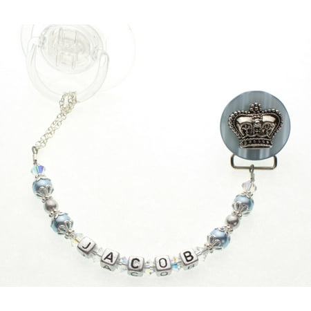 Personalized Name Crown Pacifier Clip