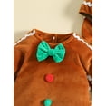 thumbnail image 6 of Musuos Toddler Baby Gingerbread Man Rompers Casual Long Sleeve Footed Jumpsuit and Cute Hat for Newborn Girl Boy, 6 of 10