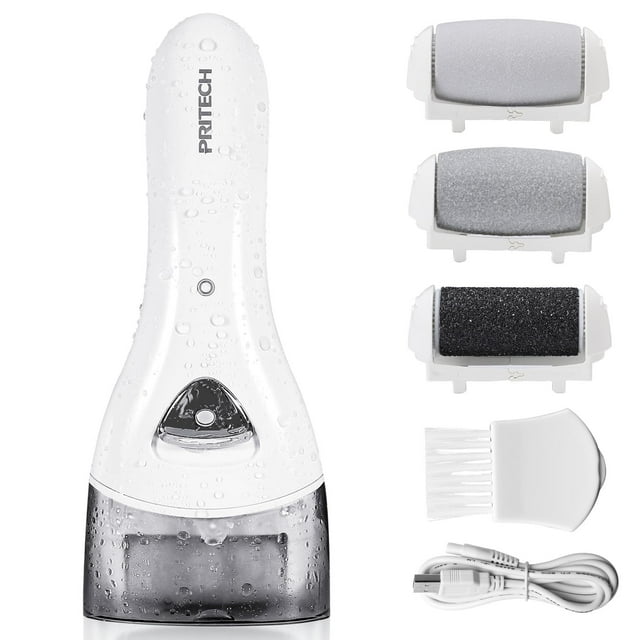 Eliminador eléctrico de callos para pies PRITECH, recargable, blanco