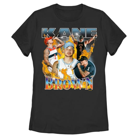Womens Kane Brown Portrait In Flames T Shirt