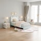 thumbnail image 4 of Tamaño individual marco de cama niños forrado cama de plataforma con adjustable cabecero cajón y LED light de madera slats support (no necesita colchón base) niños' room o nursery (blue), 4 of 7