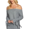 thumbnail image 1 of Blusa de punto 1.STATE con mangas anudadas para mujer gris grande, 1 of 2