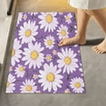thumbnail image 2 of GZHJMY Toilet Mat U-Shaped Purple Daisy Pattern Soft and Absorbent Commode Contour Rug Plush Bathroom Rugs, Non-Slip, Machine Washable and Easier to Dry, 20x24 in Carpet Runner, 2 of 6