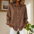 thumbnail image 5 of Wensltd Lapel Button Down Shirts for Women Dressy Stripe Printed Long Sleeve Blouse, 5 of 5
