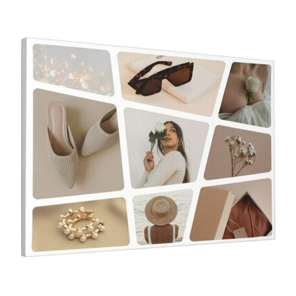 Custom Canvas Prints Minimalist Aesthetic Personalized Photo Image Collage DIY Framed Kit Wall Art Picture Room Decor 16x20 inch