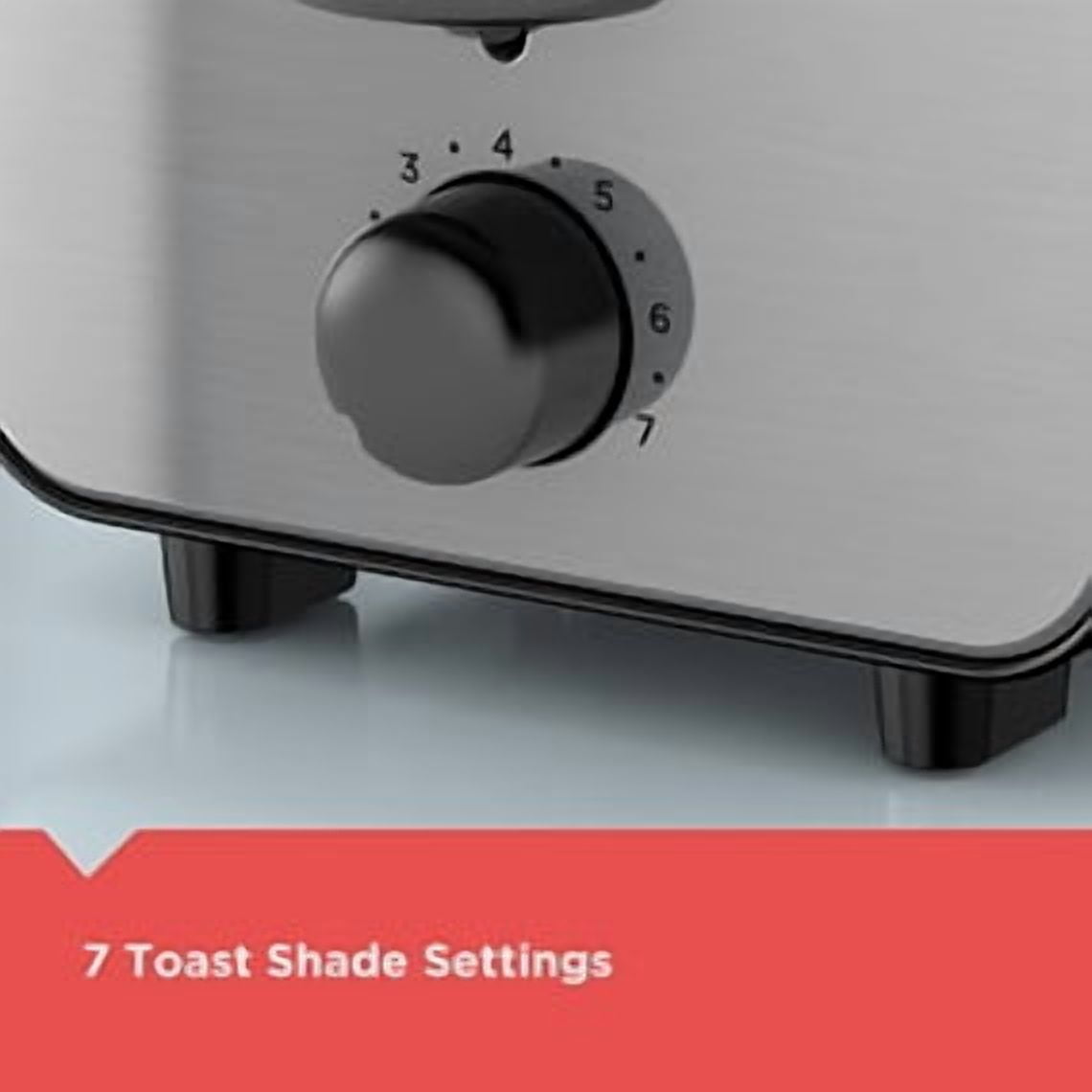 BLACK+DECKER 2-Slice Stainless Steel Toaster with 7 Toast Shades, Extra-Wide Self-Centering Slots