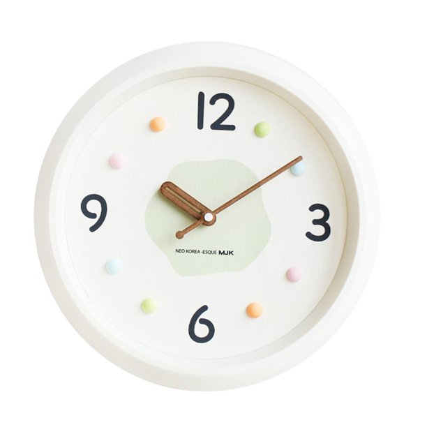 Reloj de pared moderno Macarena con números grandes redondo Verde