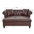 thumbnail image 5 of Chesterfield Faux Leather Sofa Chaise Lounge, Button Tufted Couch Loveseat With Nailhead Trim and Rolled Arms For Living Room Office Apartment, 5 of 14