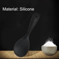 thumbnail image 4 of 8.7" Silicone Soup Ladle Spoon Wood Hand Restaurant Kitchen Scoop Utensil Cooking Supplies Black, 4 of 7
