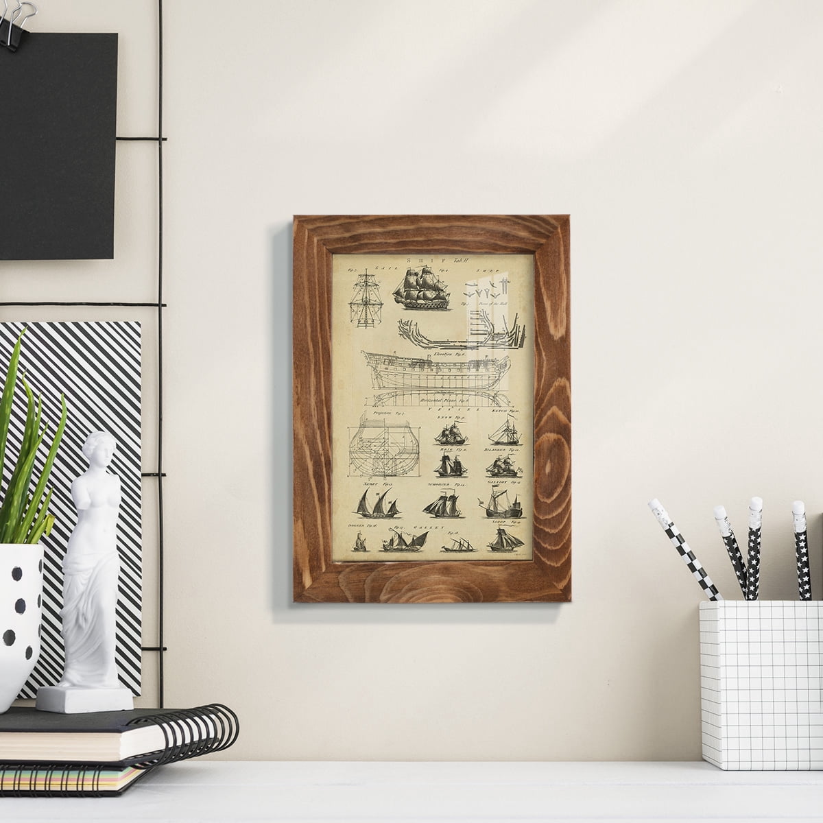 Encyclopediae I -Framed Print w/glass-Walnut