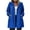 Blue, variant on Women's Solid Color Zipper Pocket Long Sleeved Hooded Elastic Waisted Submachine Jacket Top