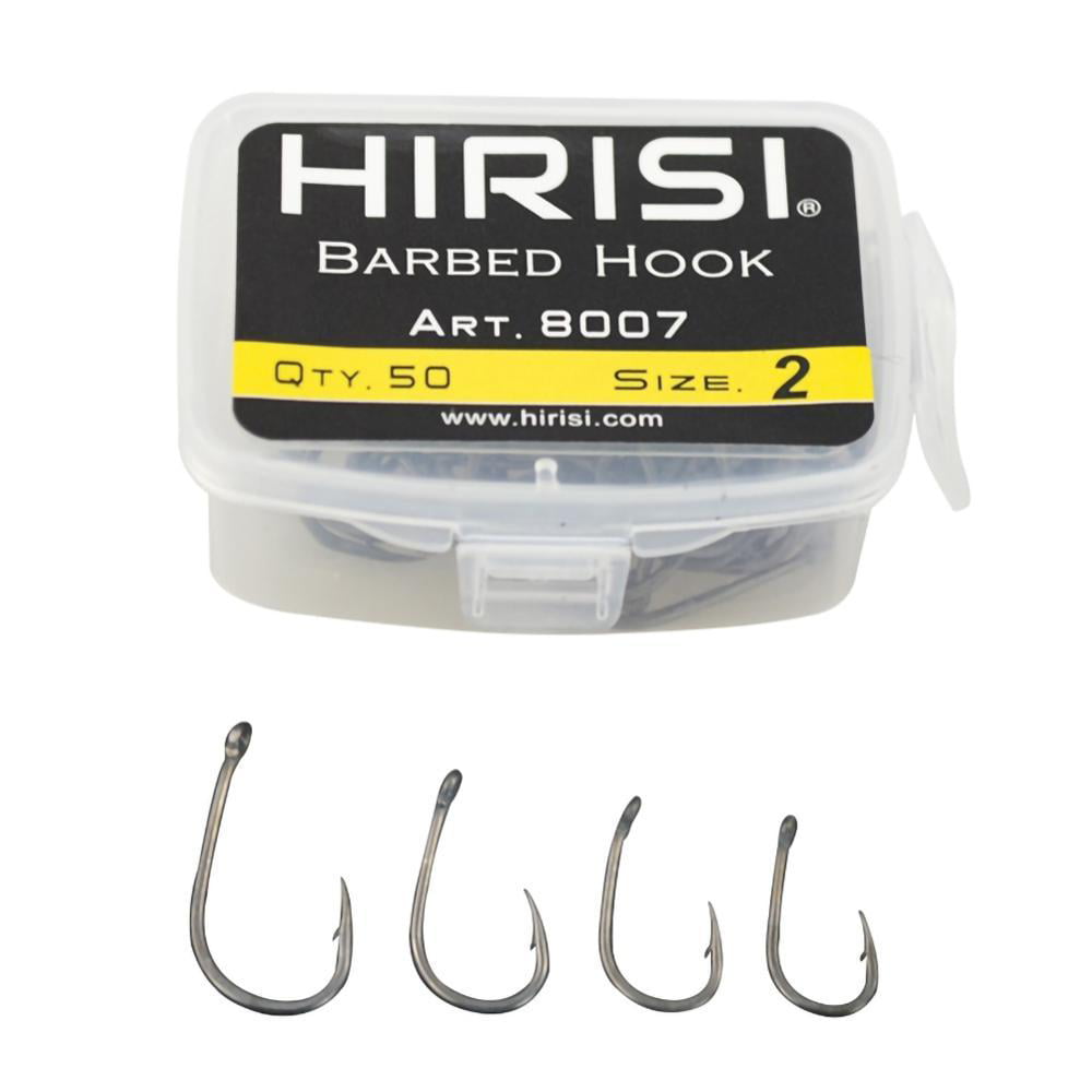 50pcs/box High Carbon Steel Treble Hooks Various Size Barbed Fishing Hooks