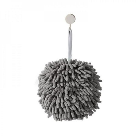 

Quick Dry Hand Towels Chenille Kitchen Bathroom Hand Towel Ball with Hanging Loops Soft Absorbent Microfiber Cleaning Towels