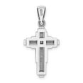 thumbnail image 4 of Auriga 14k White Gold Beaded Cross Pendant for Women (L-22.22 mm, W-15.55 mm), 4 of 6