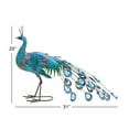 thumbnail image 4 of DecMode 20" Indoor Outdoor Peacock Garden Sculpture with Crystal Accents, 4 of 13