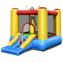 Spaco Kids Inflatable Bounce House with Slide and 480W blower, Jumping Castle Family Backyard Bouncy Castle, Durable Sewn with Extra Thick Material, Idea for Kids