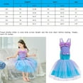 thumbnail image 4 of Little Mermaid Dress Girl Fancy Dress Up Costume Kids Ariel Princess Cosplay Clothing with Accessories, 4 of 7