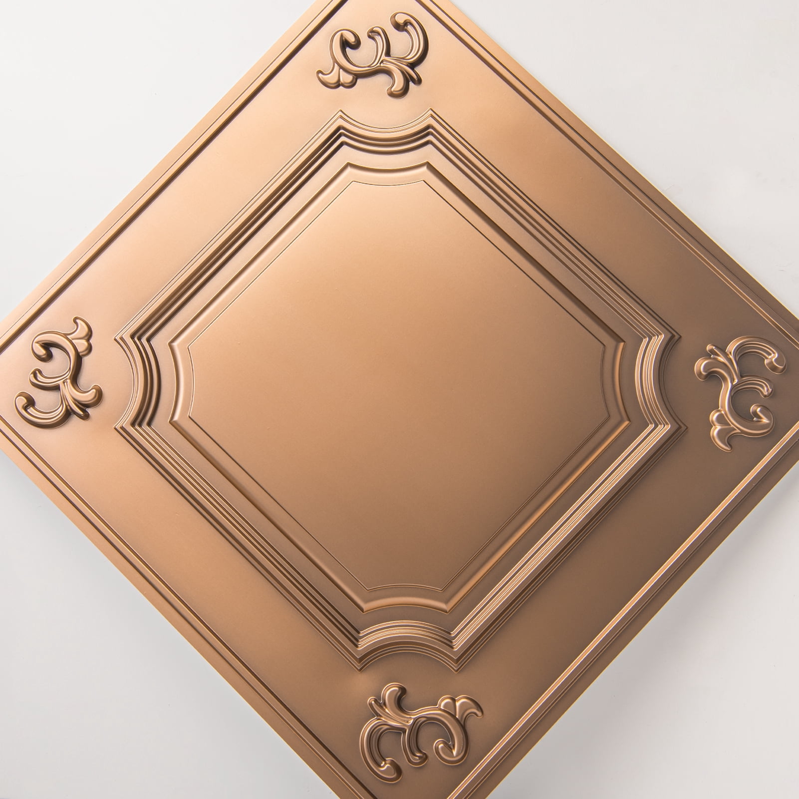 Art3d 3D Wall Panel 2ft. x 2ft. 12Tiles Glue up or Drop in PVC Ceiling Tile in Bronze