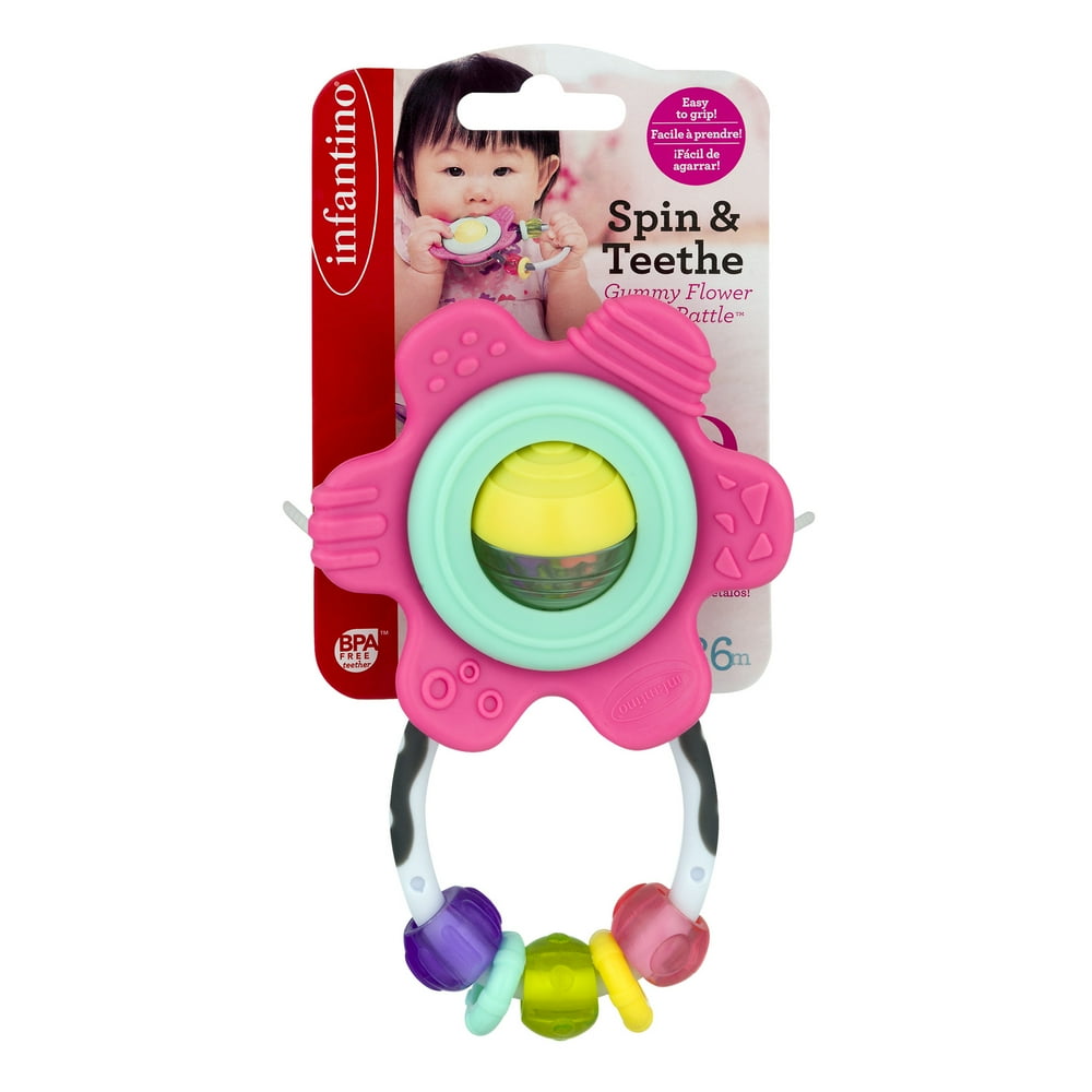 Infantino Spin & Teethe Gummy Flower Rattle